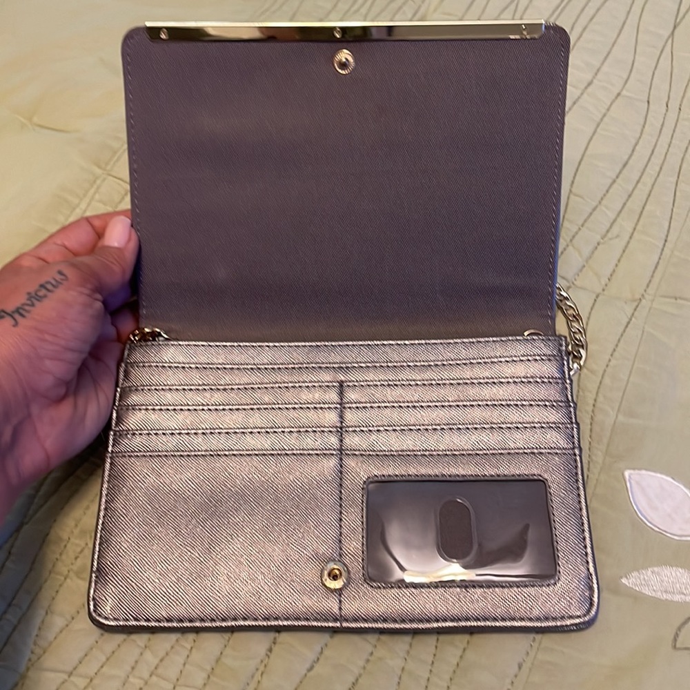 Mossimo Cross Body Clutch Purse Silver - image 4